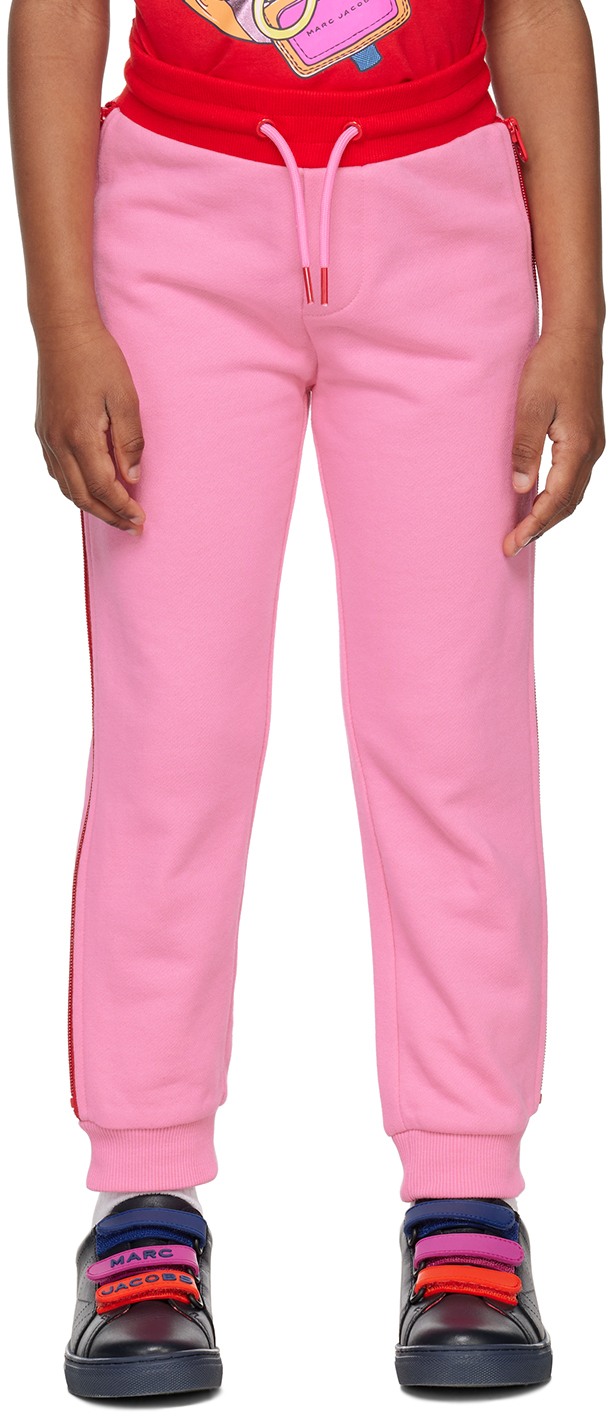 Kids Pink Zip Panel Track Pants