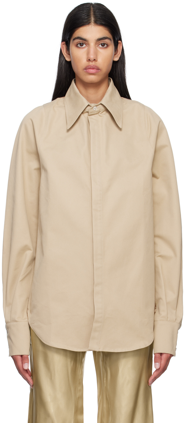 Beige Row Back Shirt