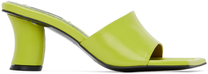 Green Curvy Heeled Sandals