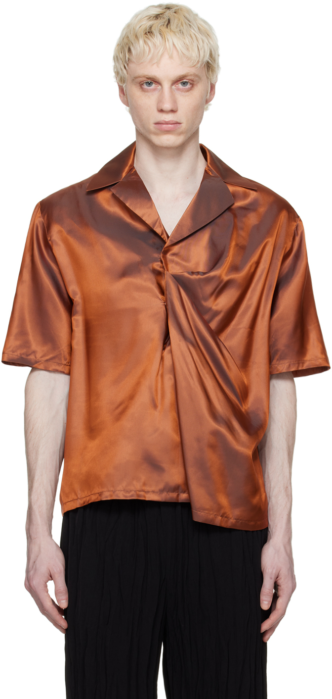 Orange Gathered Shirt