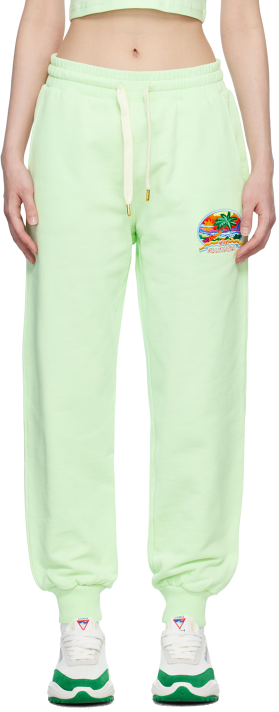 Casablanca: Green 'Casa Phantastica' Lounge Pants | SSENSE