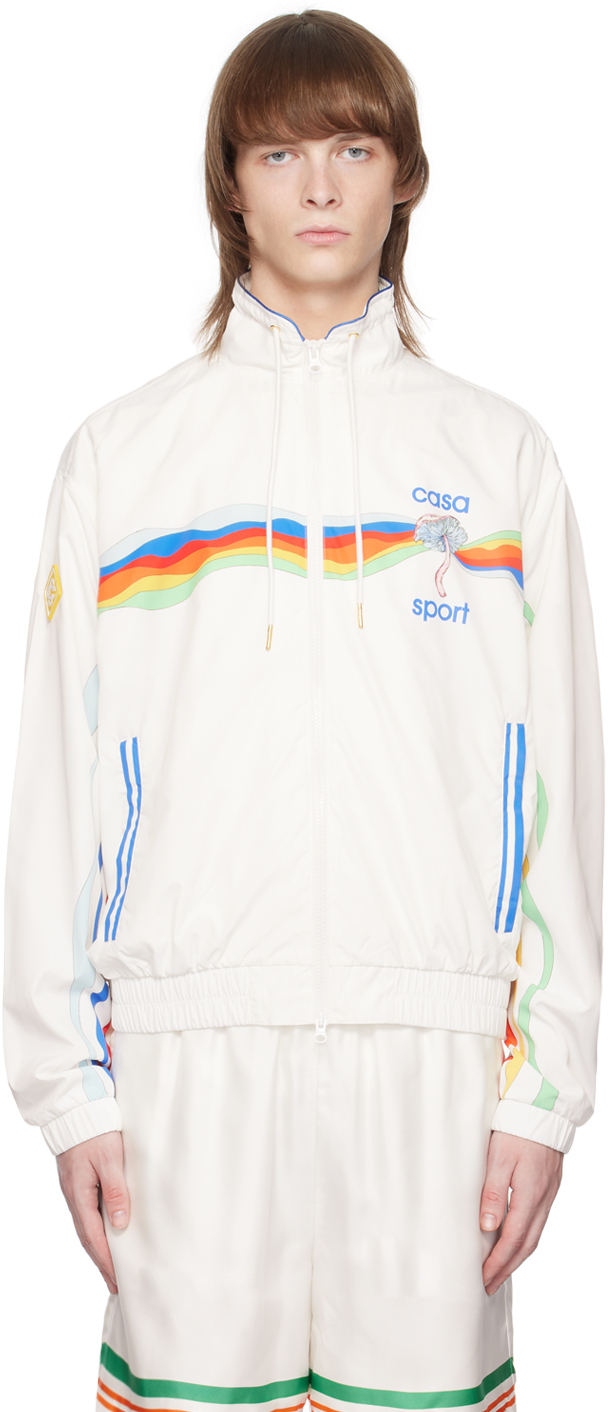 Casablanca Mind Vibrations Wave Shell Suit Track Jacket In White