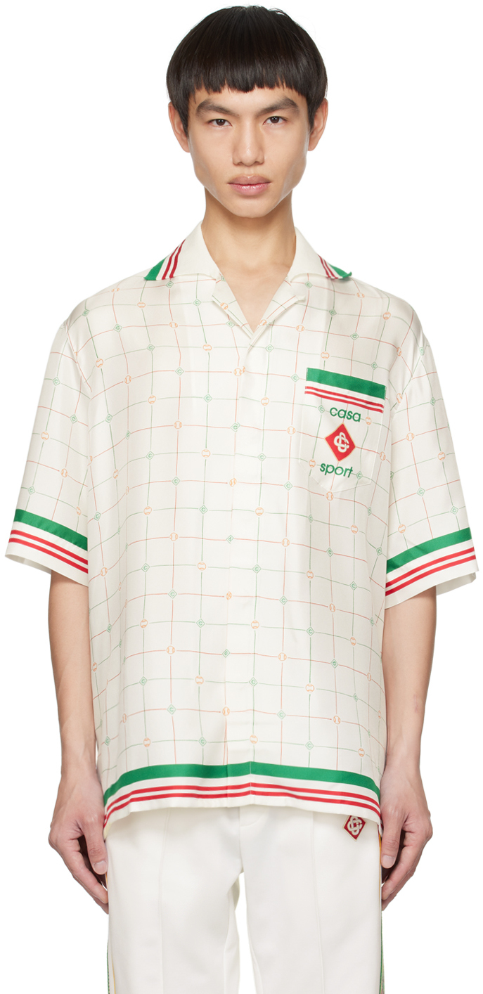 Casablanca White Tennis Club Check Shirt