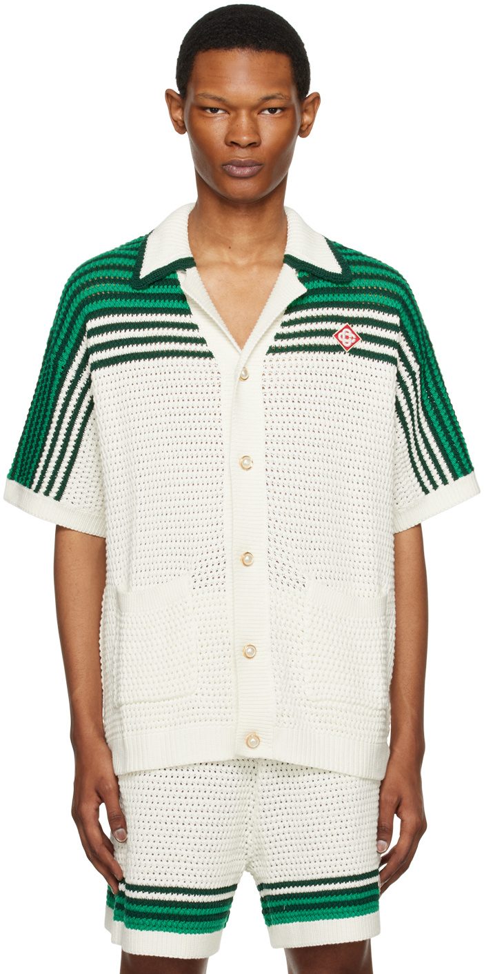 Casablanca White & Green Tennis Shirt