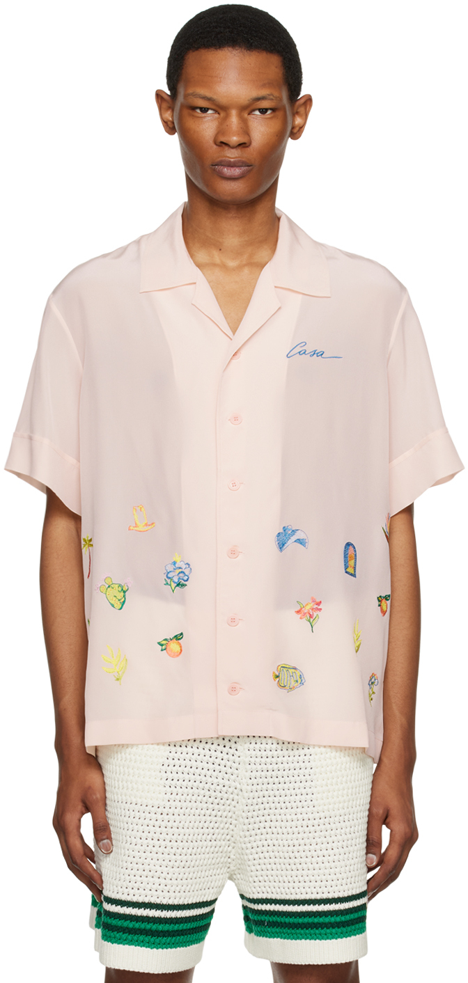Casablanca Pink Embroidered Shirt