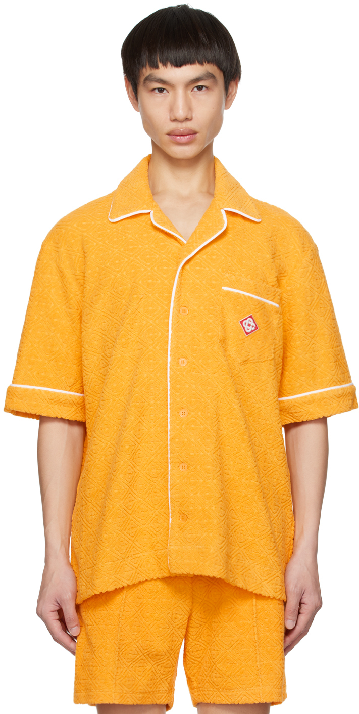 Casablanca: Orange Jacquard Shirt | SSENSE