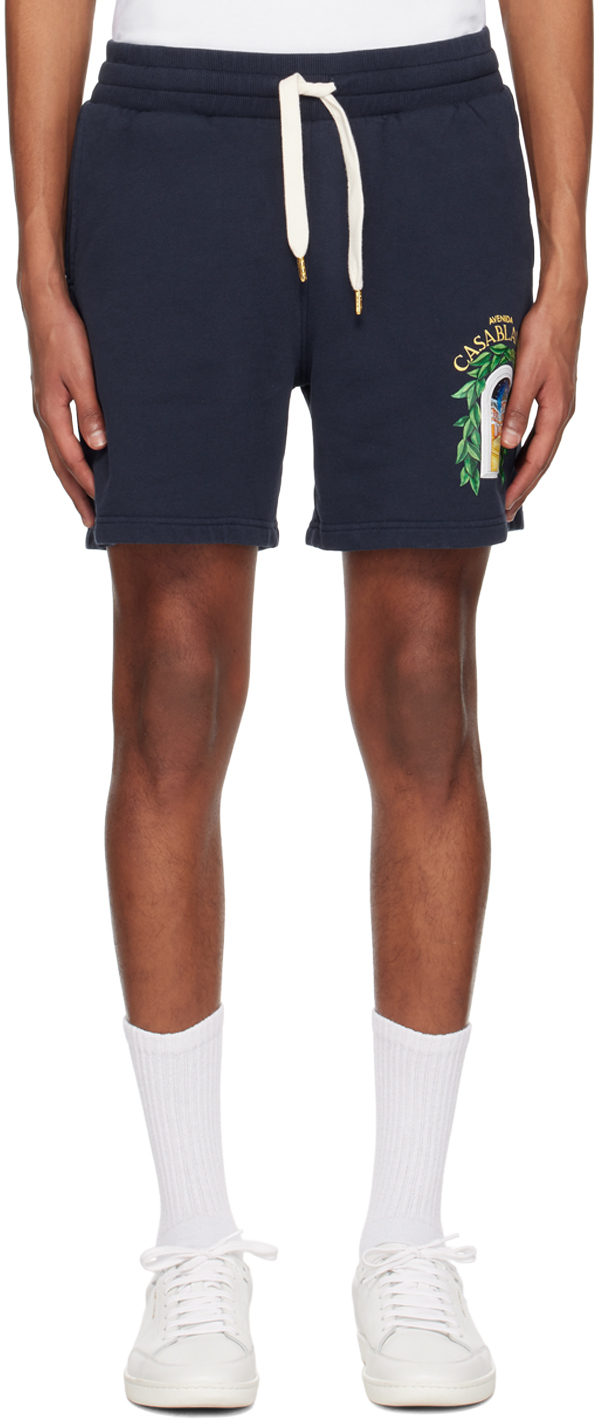 Casablanca: Navy Casablanca Avenida Shorts | SSENSE UK