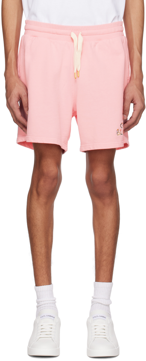 Shop Casablanca Pink 'l'arche Fleurie' Shorts