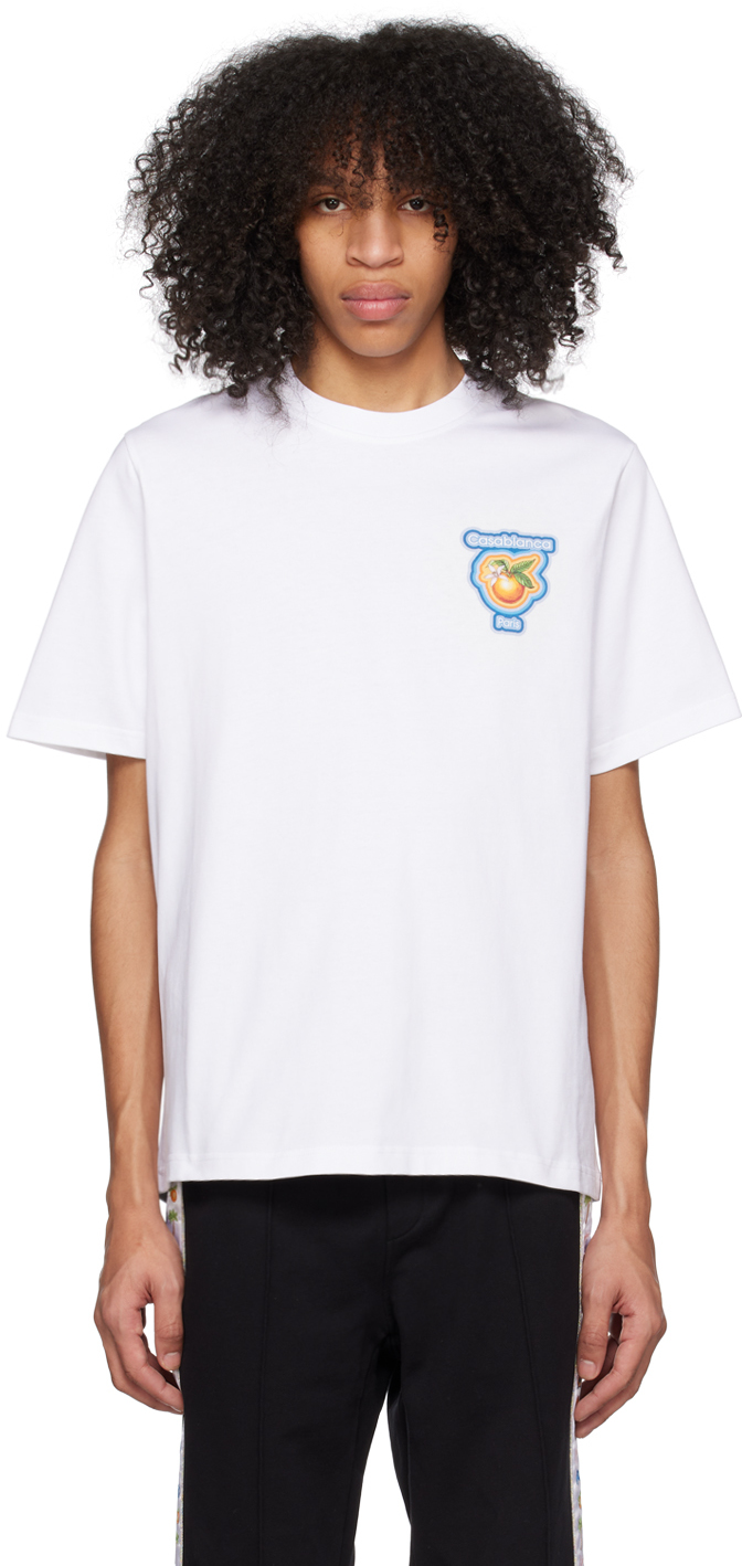 Casablanca White Radiating Orange T-Shirt