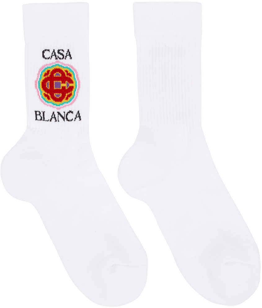 Casablanca Men's Rainbow Monogram Sport Crew Socks