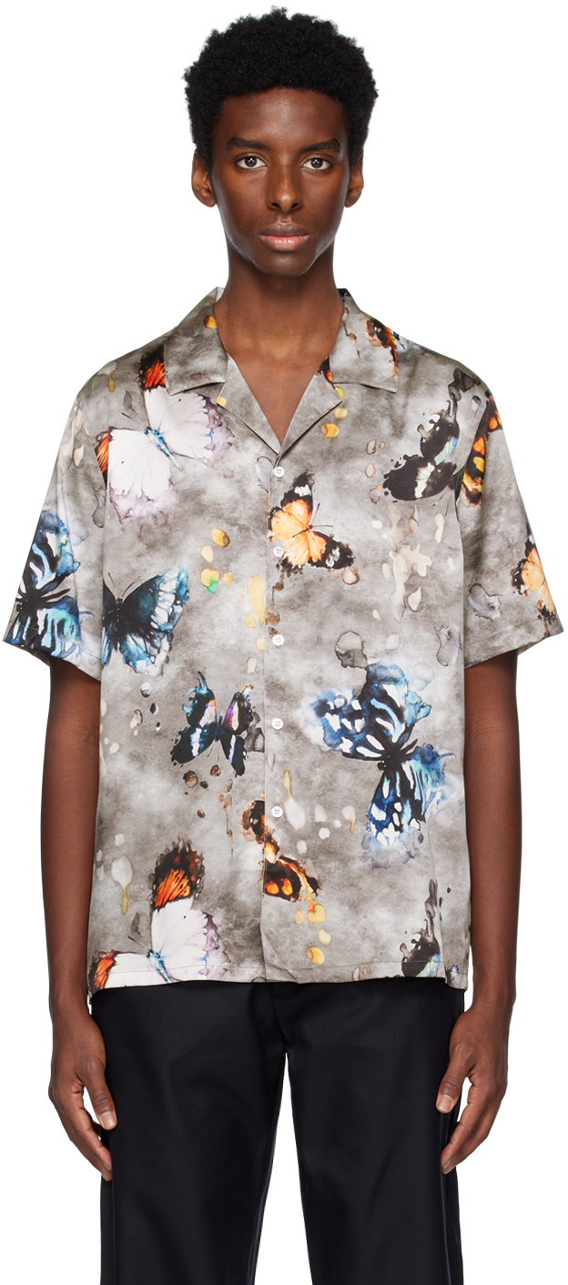 NAHMIAS GRAY BUTTERFLY SHIRT