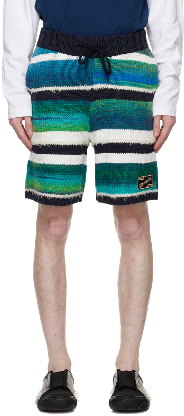 Shop Nahmias Green Striped Shorts
