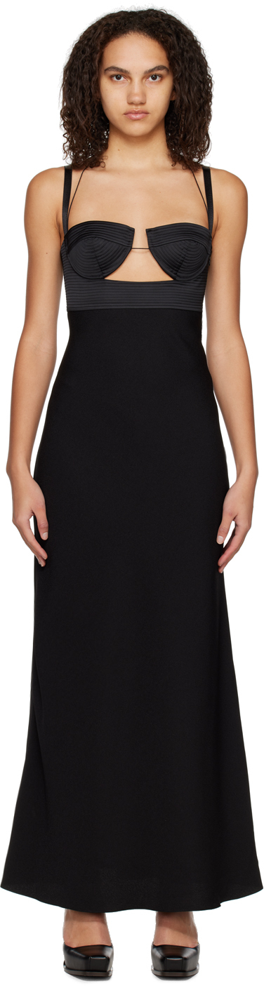 Anna October: Black Veronique Maxi Dress | SSENSE UK