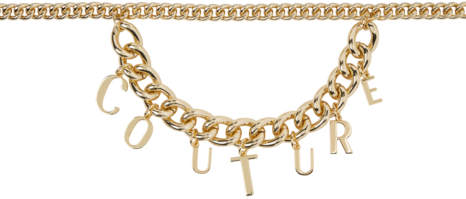 Versace Jeans Couture Gold Charms Chain Belt In E948 Gold