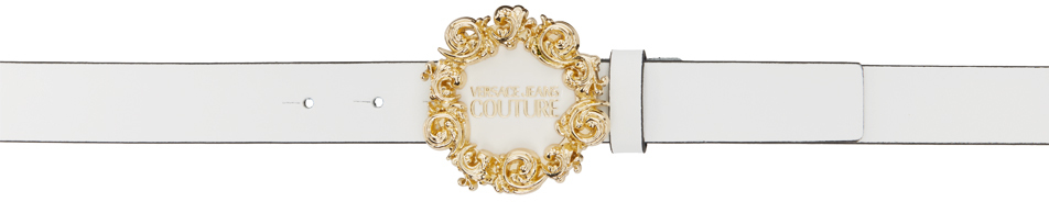 Versace Jeans Couture White Round Belt In E003 White