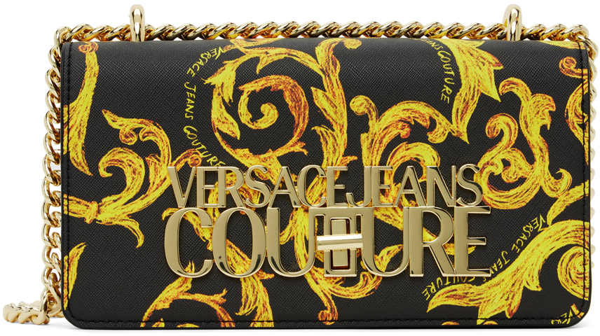 Versace Jeans Couture Black & Yellow Chain Bag