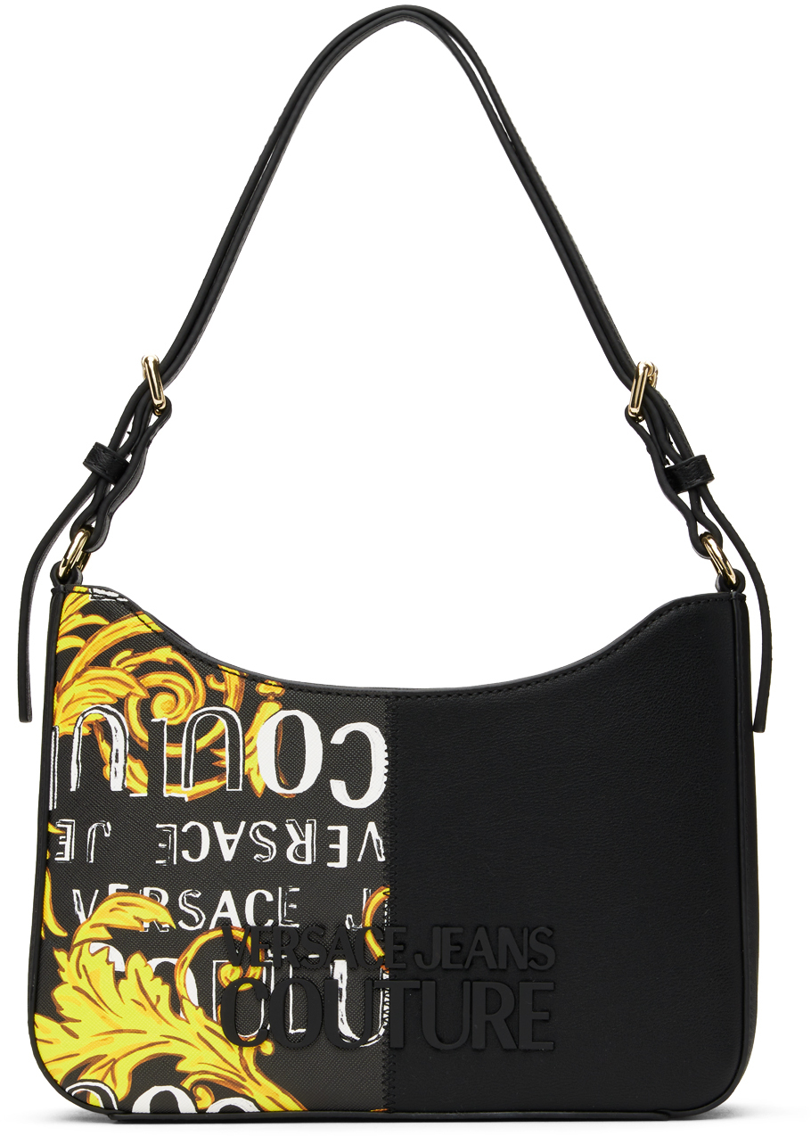 Versace Jeans Couture: Black Rock Cut Bag | SSENSE