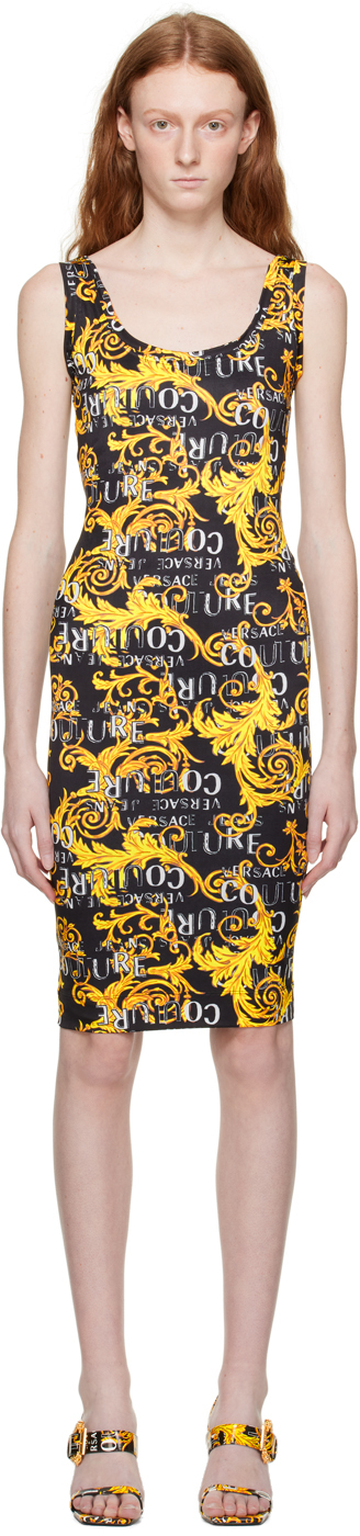 Robe Mi-midi En Focus Studio - Taille 10 - Noir Avec Blocs Couleur Orange Et Rose - Occasion Très Bon état