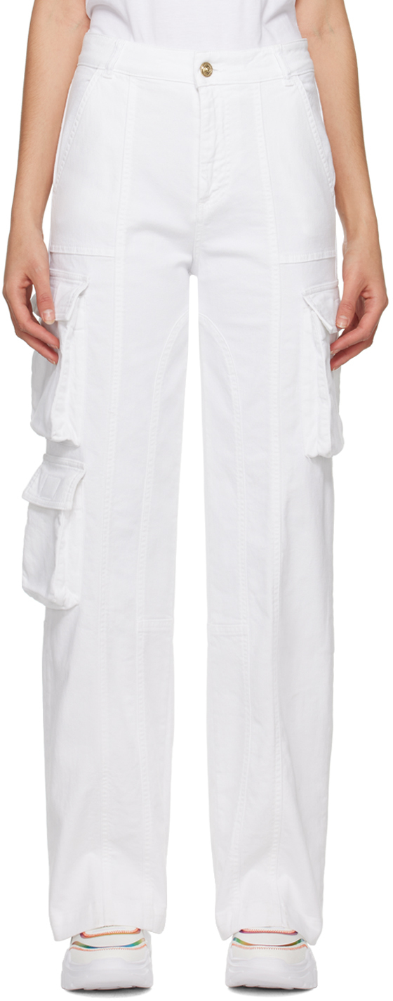 Shop Versace Jeans Couture White Cargo Jeans In E003 White