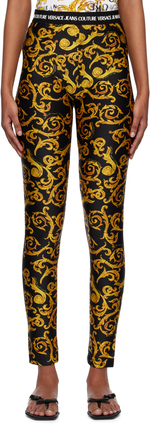Versace Jeans Couture Sketch Couture-print Leggings In Black