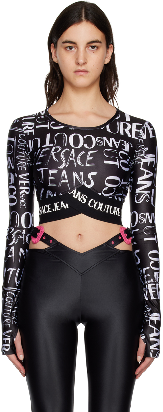 Versace Jeans Couture Black Doodle Long Sleeve T-Shirt