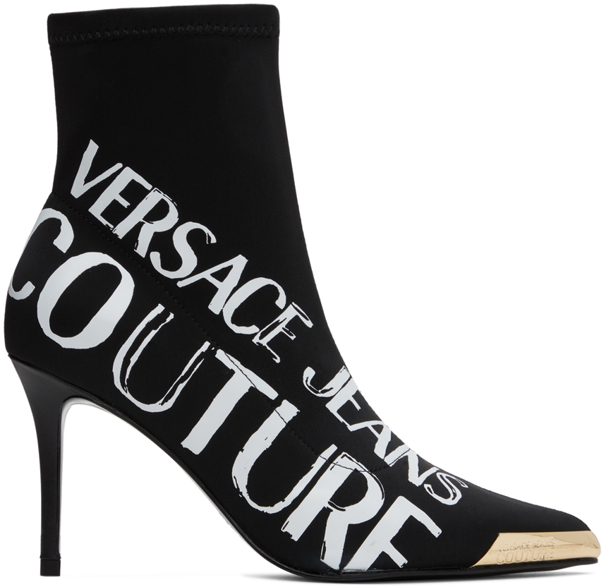 Versace Jeans Couture: Black Scarlett Boots | SSENSE Canada