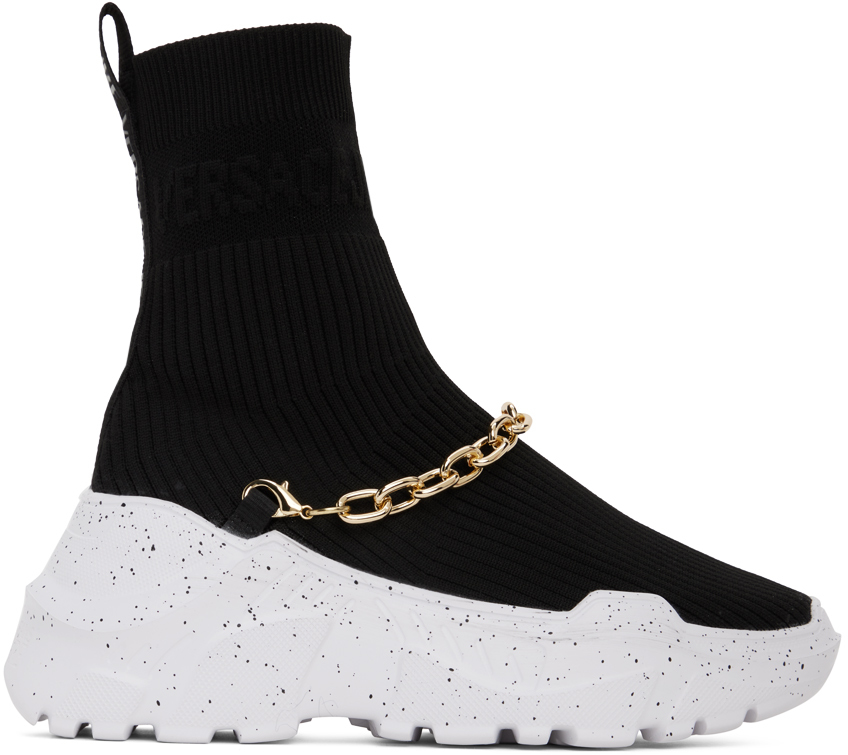 Versace Jeans Couture Black Speedtrack Sneakers In E899 Black