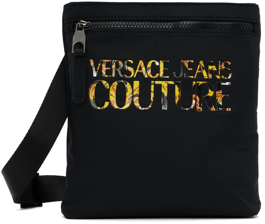 Versace Jeans Couture Black Logo Couture Bag In Em09 Black Multi