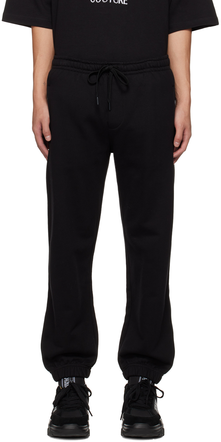 Versace Jeans Couture Black Embroidered Lounge Pants In E899 Black