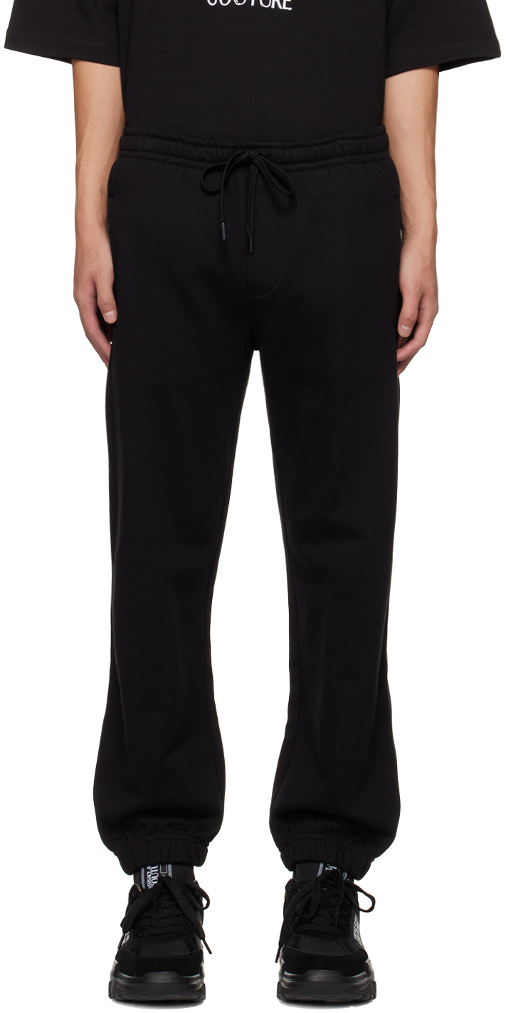 Versace Jeans Couture: Black Embroidered Lounge Pants | SSENSE