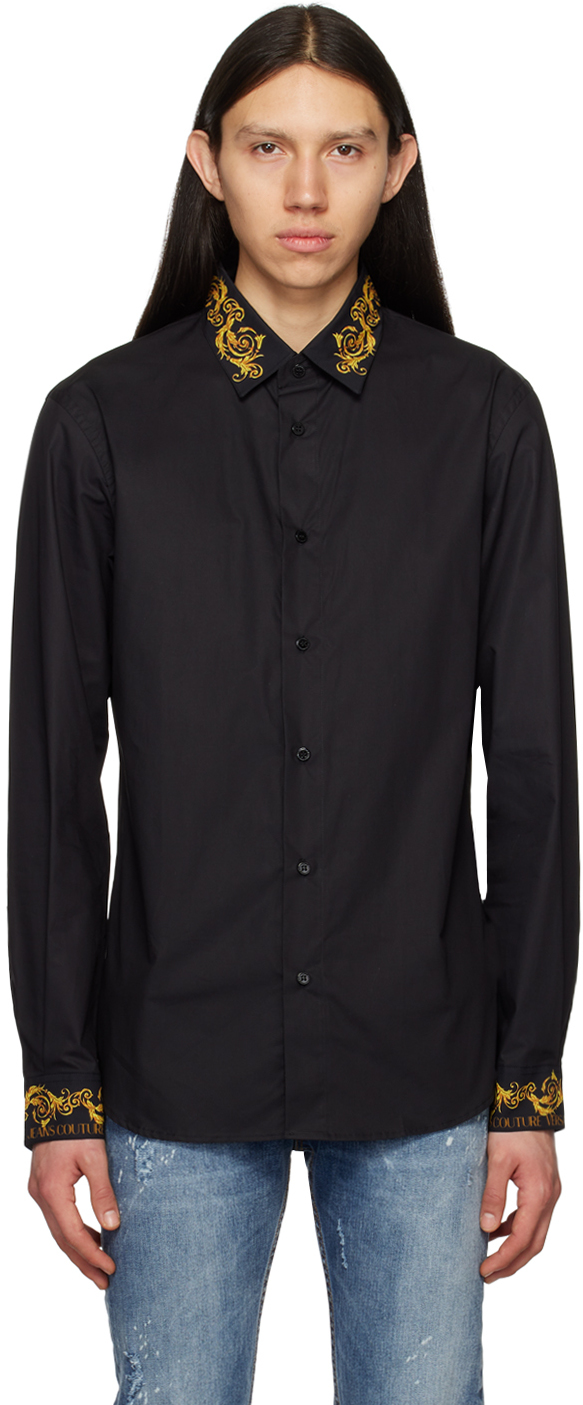 Versace Jeans Couture Cotton Shirt In E899 Black