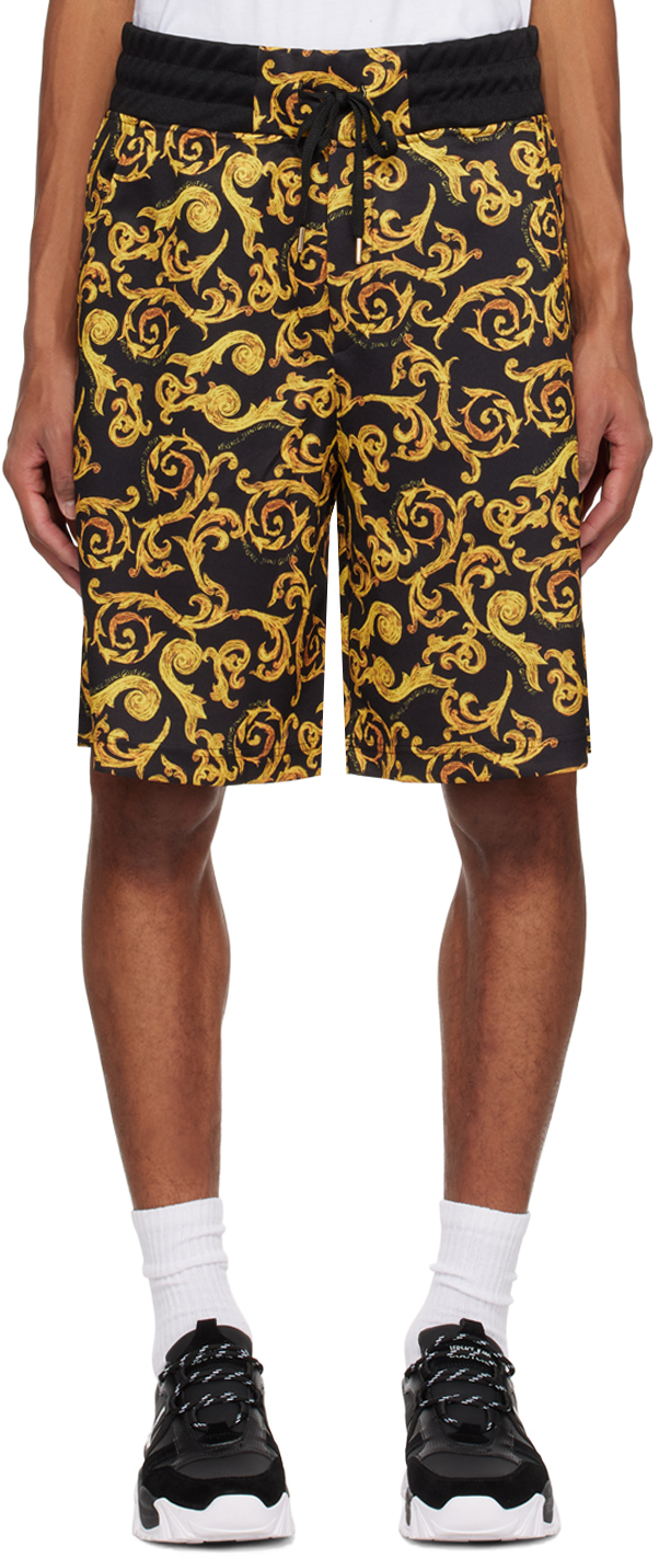 Versace Jeans Couture Bermuda Shorts With Sketch Couture Print In Black