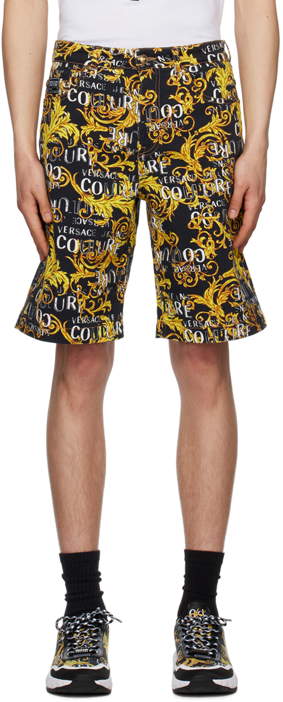 Versace Jeans Couture Baroque-print Track Shorts In Multi