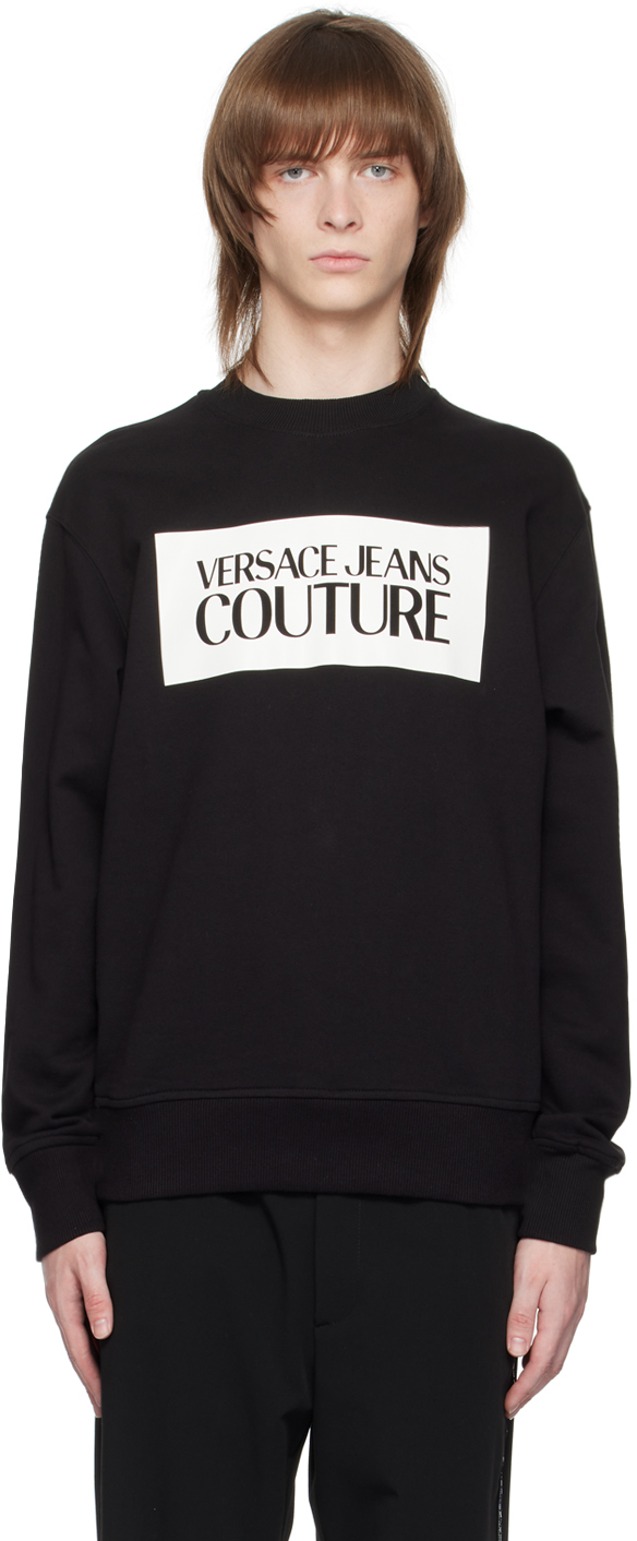 Versace Jeans Couture Black Printed Sweatshirt In E899 Black