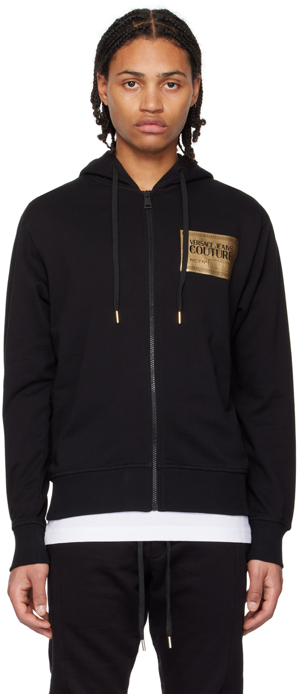 Versace Jeans Couture Hoodie In Eg89 Black/gold