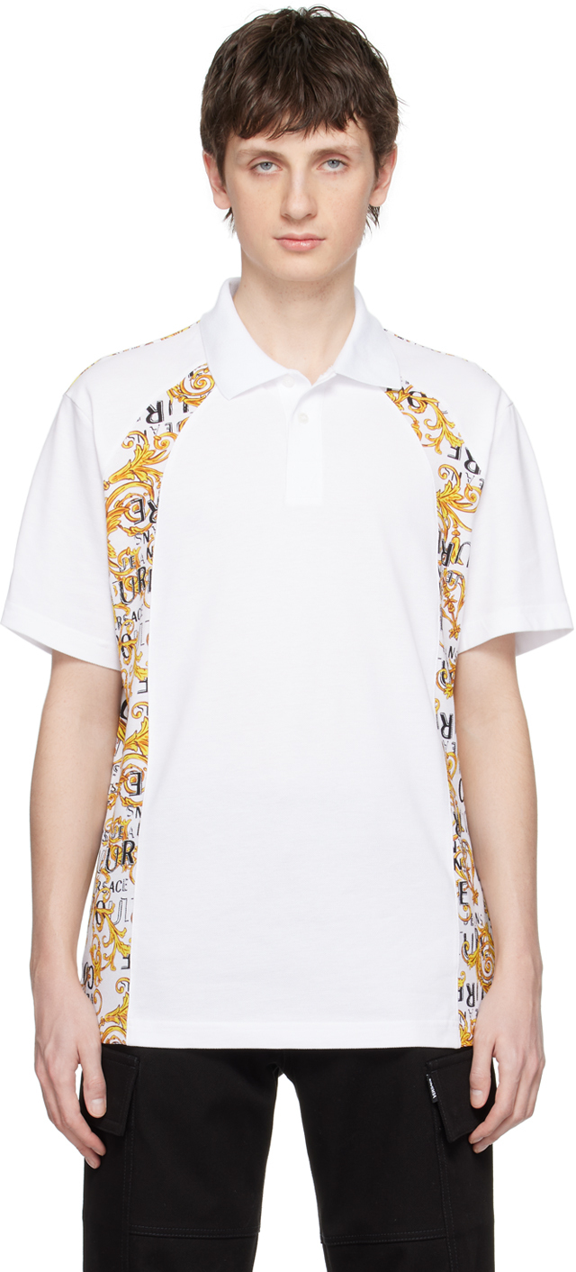 Versace Jeans Couture White Couture Polo In Bianco