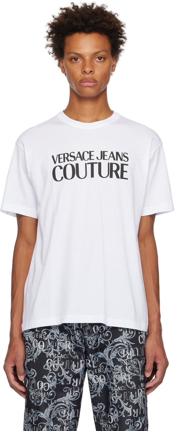 Versace Jeans Couture Logo-patch Cotton T-shirt In White