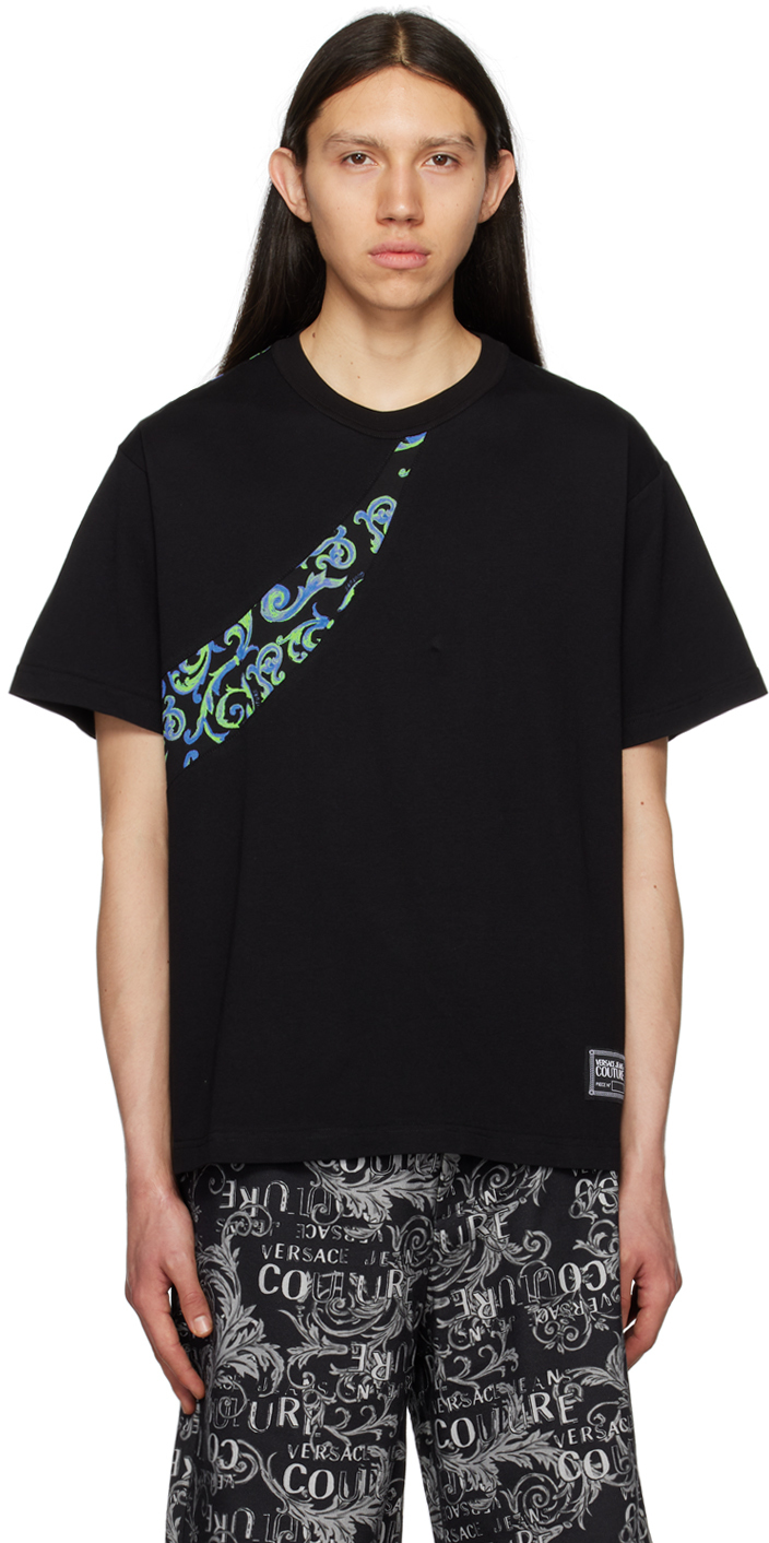 Versace Jeans Couture: Black Sketch Couture T-Shirt | SSENSE Canada