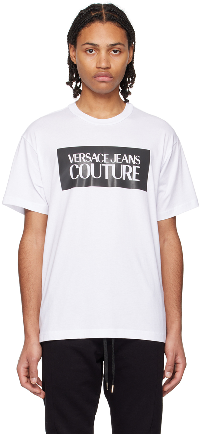 Versace Jeans Couture White Bonded T-shirt In E003 White