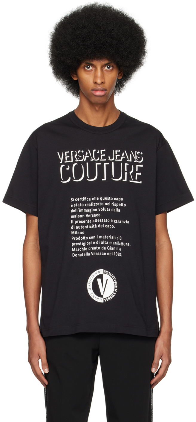Versace Jeans Couture Logo-print Cotton T-shirt In Nero