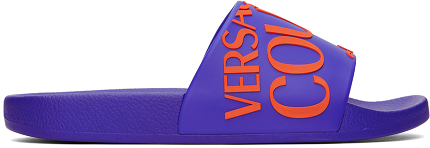 Versace Jeans Couture Blue Fondo Slides In E206 Klein