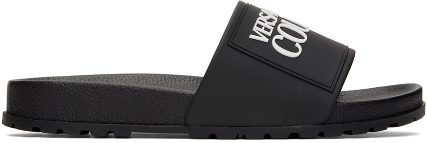 Black Fondo Slides by Versace Jeans Couture on Sale