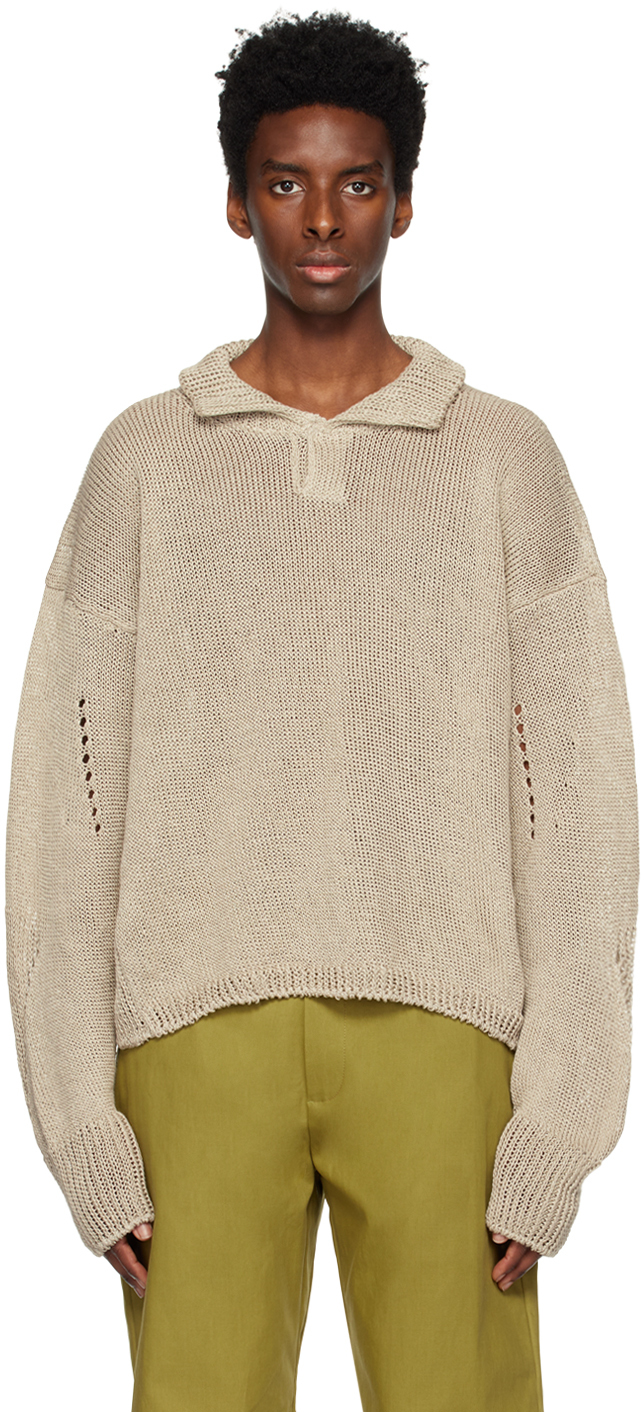 ROA: Beige Cutout Sweater | SSENSE