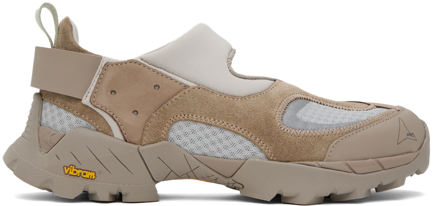 Shop Roa Taupe Cutout Sneakers In 080 Taupe