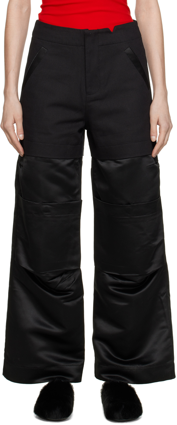 Black Paneled Trousers