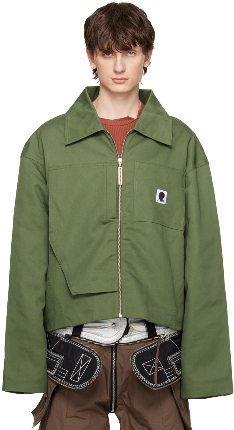 Spencer Badu Ssense Exclusive Green Jacket In Navy Green