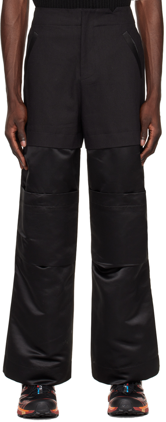 【関税込み】Spencer Badu SSENSE限定 ブラック カーゴパンツ Black Paneled Cargo Pants by SPENCER BADU on Sale
