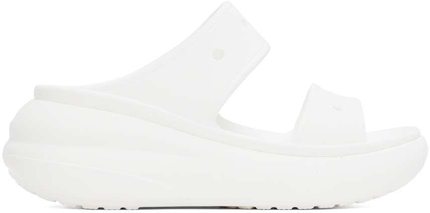 Shop Crocs White Crush Sandals In 100 White