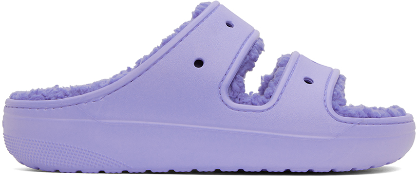 Crocs: Blue Classic Cozzzy Sandals | SSENSE UK