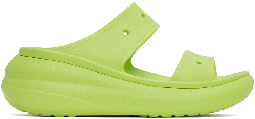 Crocs Green Crush Sandals In Limeade